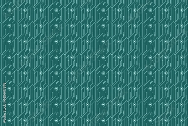 Obraz Green Circuit Board Geometric Seamless Pattern