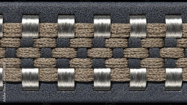Fototapeta Close-up view of a woven fabric texture.