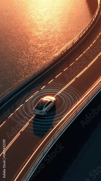 Fototapeta Autonomous Vehicle Sensor Fusion and Real-Time Data Processing for Advanced Driver Assistance Systems