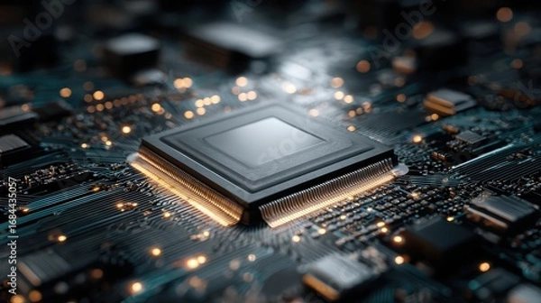 Fototapeta High-Performance Semiconductor Microprocessor with Advanced Fabrication Technology