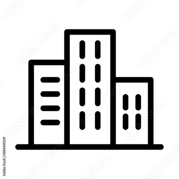 Fototapeta Building Line Icon of Architecture Urban Planning Icon Set