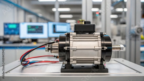 Fototapeta Renewable energy storage solutions motor in laboratory environment with advanced technology and precision engineering for sustainable power