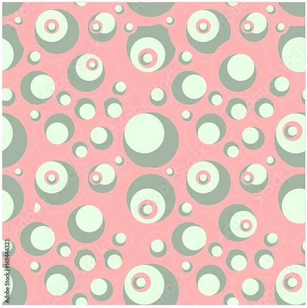 Fototapeta Pink and green circle seamless pattern stock vector illustration