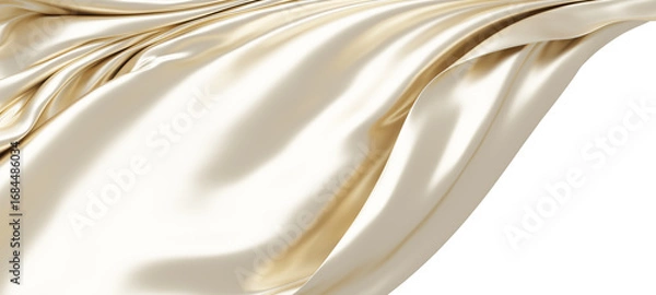 Fototapeta Luxury pearl fabric on transparent background with copy space 3d render