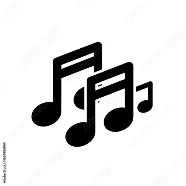 Fototapeta Dynamic musical notes icon design showcasing rhythm and harmony in artistic vector composition