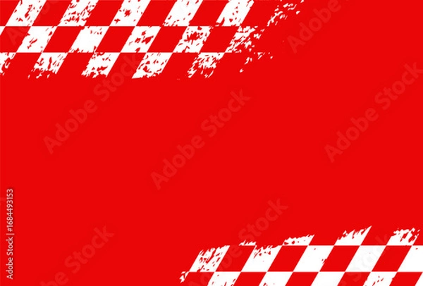 Fototapeta Red Background with Checkered Flags.