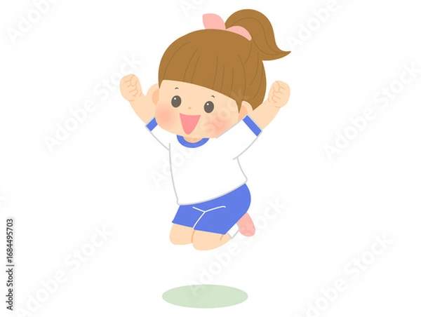 Obraz 運動会_ジャンプ_女の子