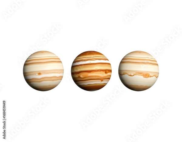 Fototapeta Three rendered gas giant planets with atmospheric bands
