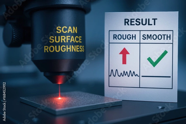 Fototapeta Scan, test, result, comparison, and industry are all present description as required.Scan test result comparison for surface roughness industry