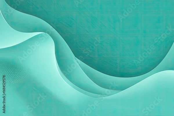 Obraz Teal, flowing, abstract curves on a textured background