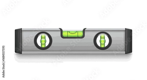 Fototapeta Illustration of a gray level tool with green liquid, isolated on white