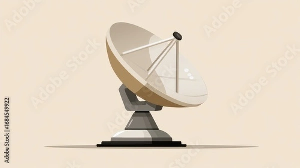 Fototapeta Illustration of a satellite dish on a beige background