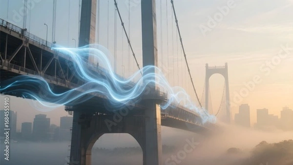 Obraz 새벽안개속현수교와신비로운에너지파동