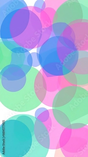 Fototapeta Abstract background of translucent, overlapping circles in pastel colors