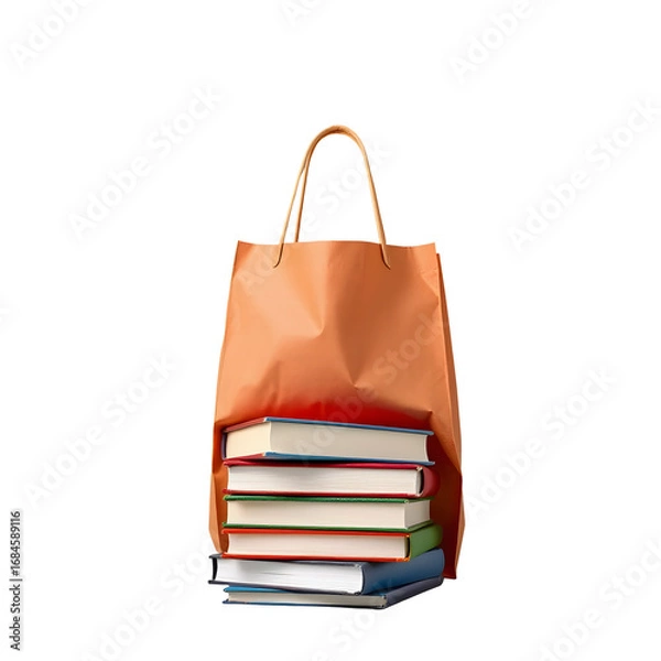 Obraz Books in a Shopping Bag A Stack of Literature