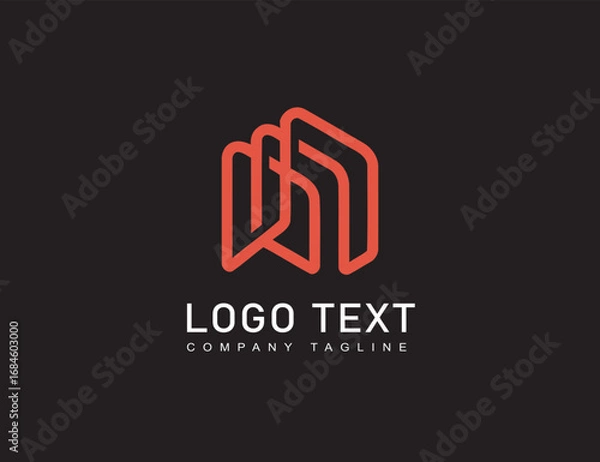 Obraz M logo icon design template vector illustration