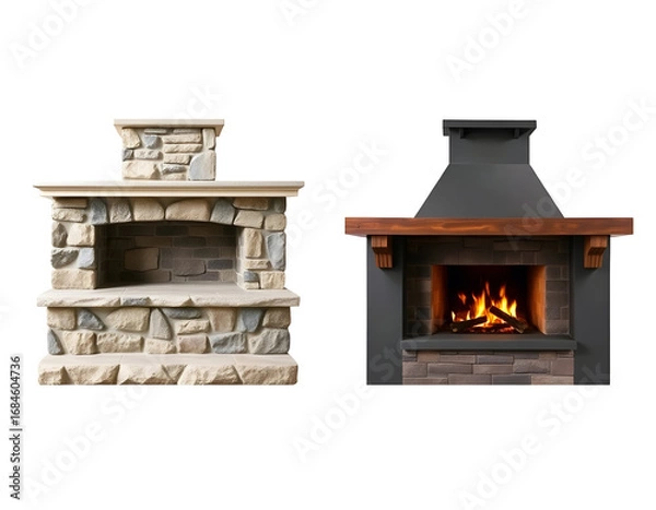 Obraz Outdoor Fireplace and Hearth Stone Structures