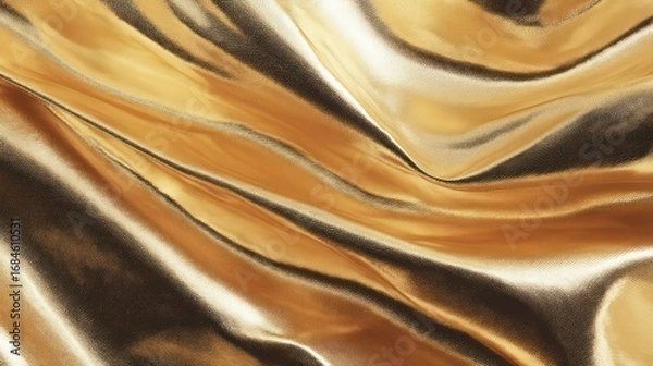 Fototapeta Luxurious crumpled gold foil texture with rich metallic surface for premium design applications.