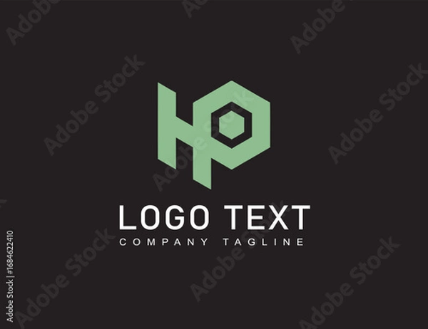 Obraz H P logo icon design template vector illustration