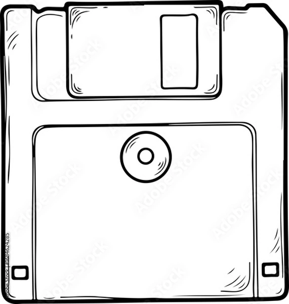 Obraz Floppy disk sketch vector illustration