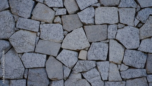 Obraz Rustic Gray Stone Wall Texture: Irregular, Natural, Seamless Background