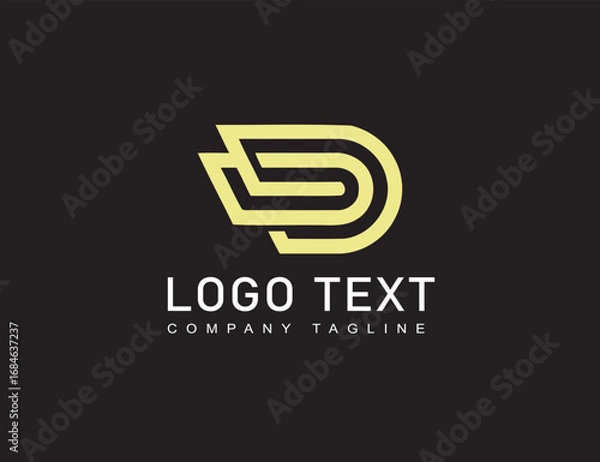 Obraz D Typography logo design