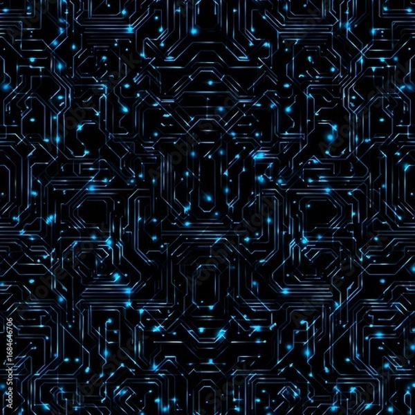 Obraz Seamless futuristic circuit board pattern