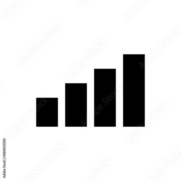 Fototapeta Simple black bar graph rising up, representing growth, progress, and improvement