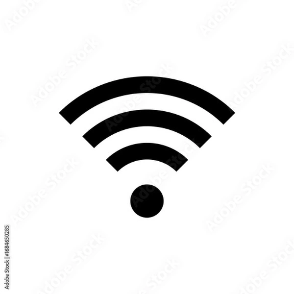 Fototapeta Wifi symbol indicating strong wireless network connection, ideal for illustrating internet availability