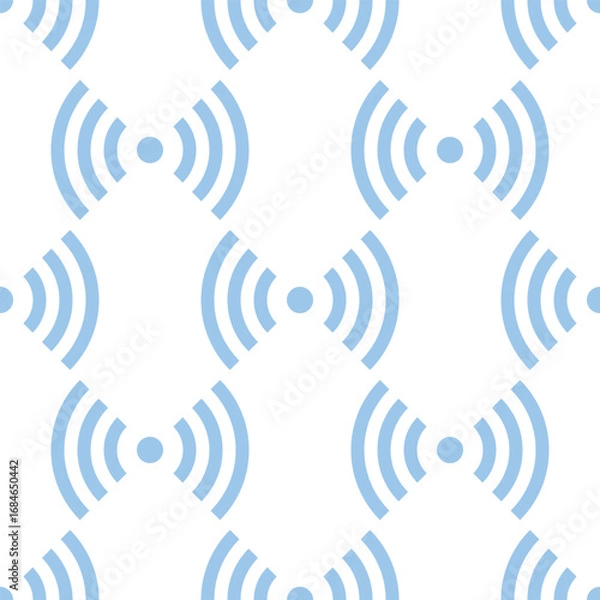 Fototapeta Repetitive wifi symbol creating a technological and modern seamless pattern, ideal for backgrounds and digital designs