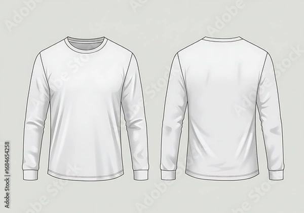 Obraz シンプル白ロンTデザイン 前後図