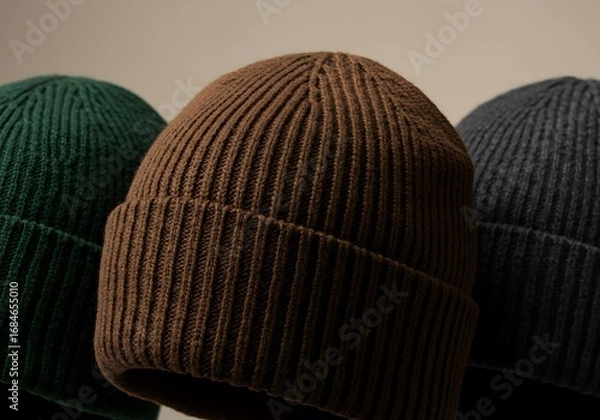 Obraz 深みのある色彩、ニット帽の静謐。