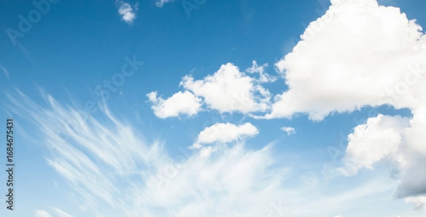 Fototapeta sky, fluffy white clouds, freedom, beauty, atmosphere, background pattern, clean, colorful, light blue