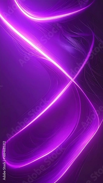 Fototapeta Abstract swirling, vibrant purple, neon lines