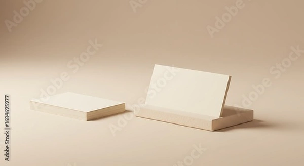 Obraz ベージュの静寂、名刺の佇まい