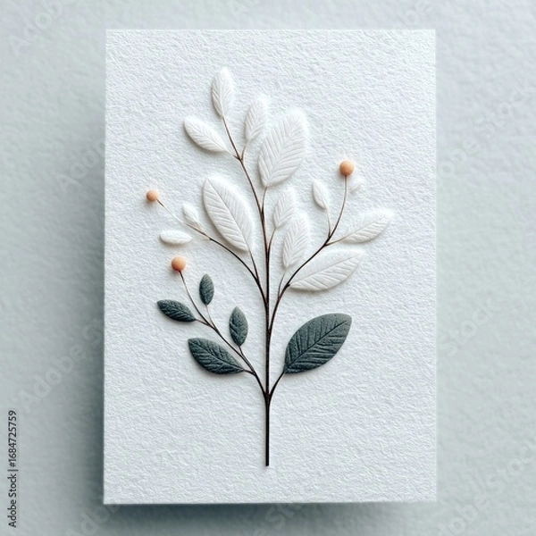 Fototapeta Embossed floral design on textured paper