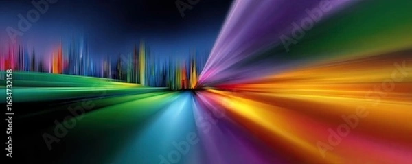 Fototapeta Role of content curation in digital marketing strategy concept. A vibrant abstract illustration of flowing colors and shapes.