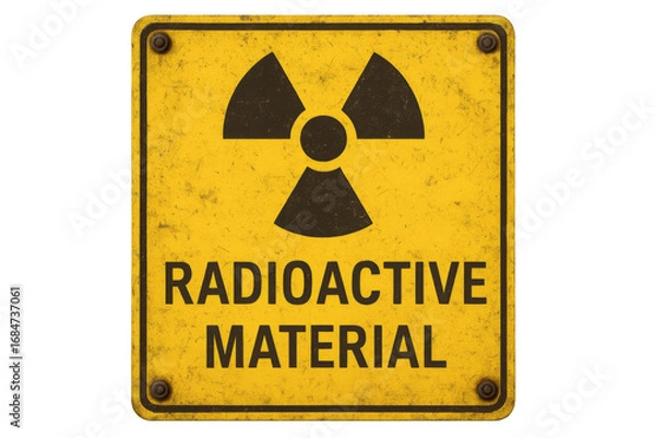 Fototapeta Radioactive material warning sign on transparent background