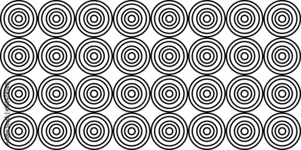 Fototapeta Seamless pattern with circles. Black and white vector background.