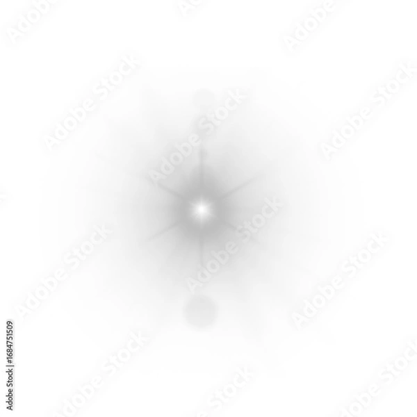 Fototapeta white Christmas star isolated on transparent background for design.