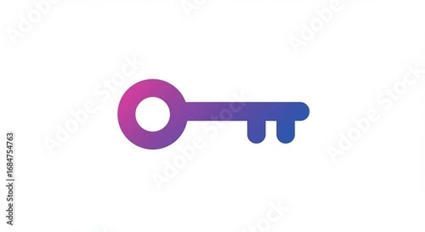 Fototapeta Unlock success with this modern, vibrant gradient key icon representing access, solutions, and opportunities in business and technology