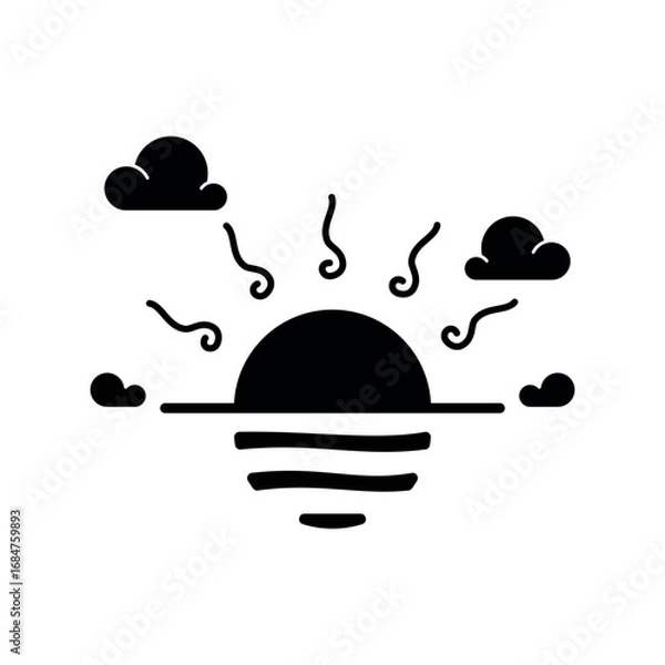 Obraz sunset icon vector design template elegant style