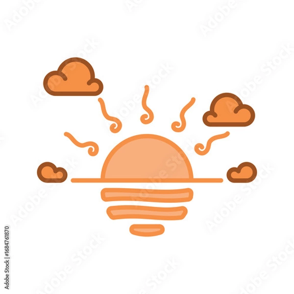 Obraz sunset icon vector design template elegant style