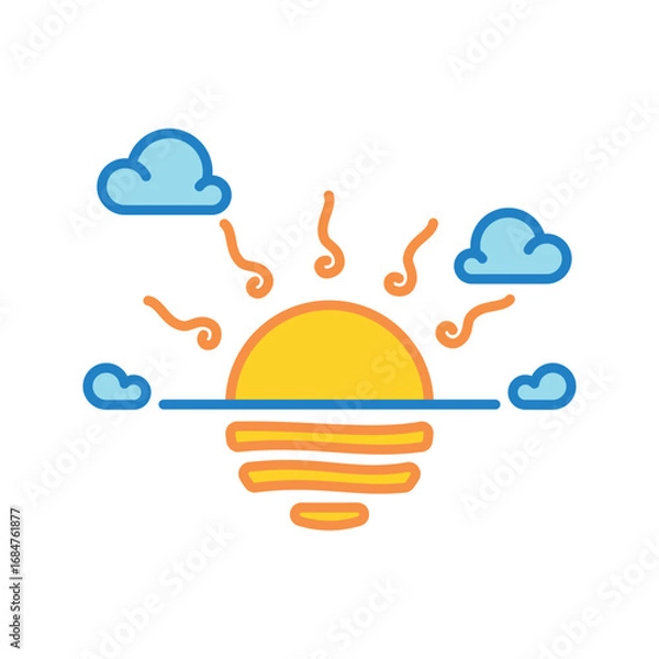 Obraz sunset icon vector design template elegant style
