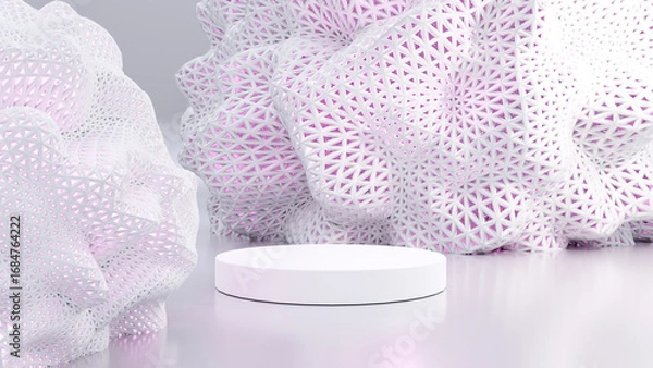 Fototapeta 3D Rendering(not AI). Podium pedestal or platform in blank space background minimal, 3d product mockup, Product presentation, 3d rendering geometric shape design.