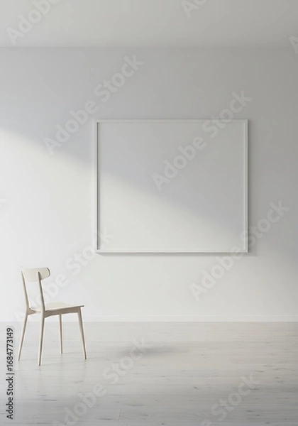 Fototapeta 静寂の空間、光と影の椅子