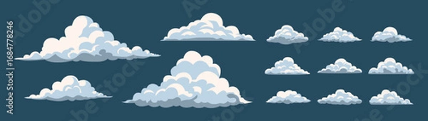 Fototapeta Fluffy Cloud Design – Blue and White Cloud Vector