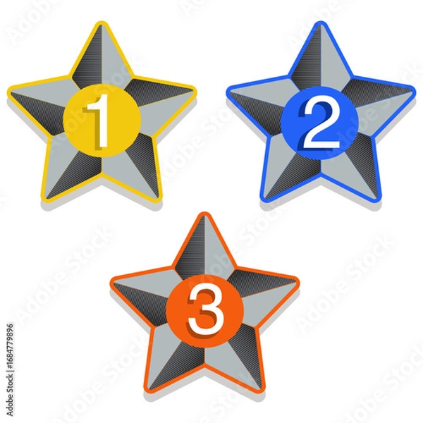Fototapeta symbol of award winning star trophy isolated on white background vector image first second third place