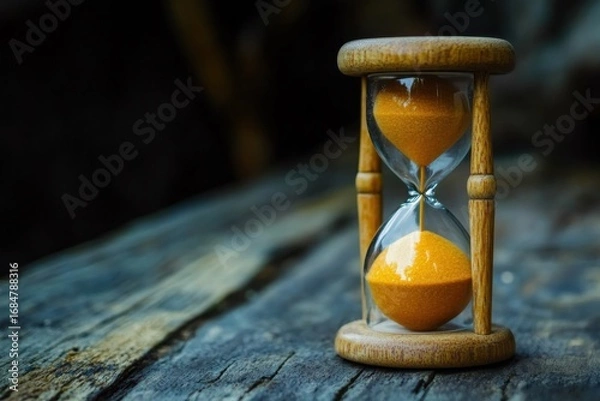 Fototapeta Time management techniques personal growth hourglass symbolizing change tranquil setting close-up view life concept