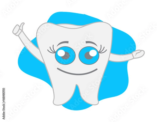 Obraz Happy Tooth Vector Character
